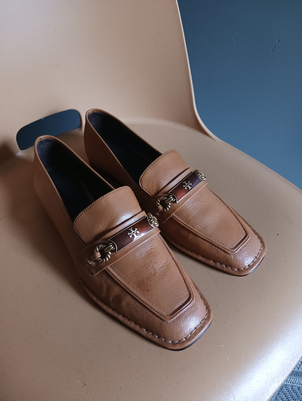 New Tory Burch Perrine Losfets Caramel Corn Size 9